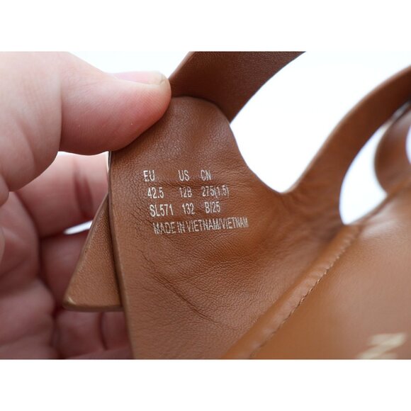 Stuart Weitzman Villa Slide Sandal Size 12 Brown Leather Strappy Flats Slip on - Picture 8 of 11